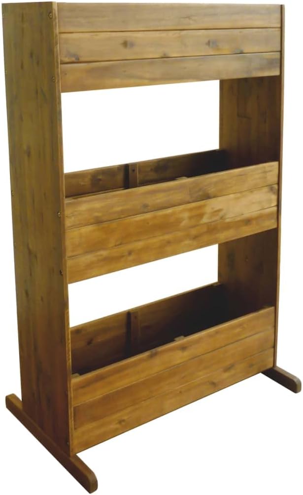 3-Tier Garden Raised Bed Planter Boxes Horse Trough planters Raised Flower Bed Patio planters Suitable for Courtyard Corridor Nursery Orchard Solid Acacia Wood