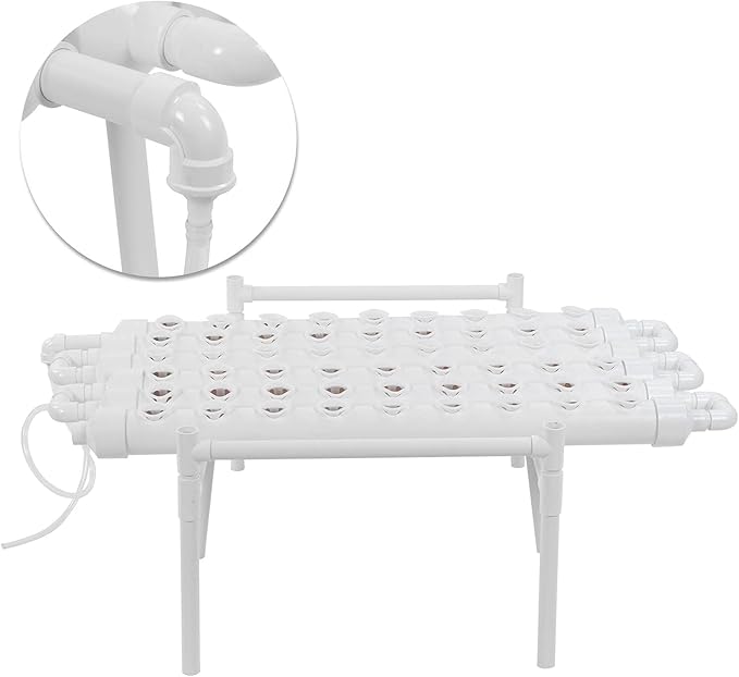 Hydroponic Grow Kit 1 Layer 54 Hole Plant Sites PVC Pipes Plant Growing System 100-240V(US-96CM)