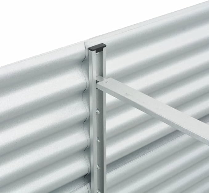 Outdoor Garden Raised Bed Galvanized Steel Garden Planter Box Metal Planter Box for Gardening Vegetables Flowers Herb 126x31.5x31.9 Galvanized Steel Silver-743