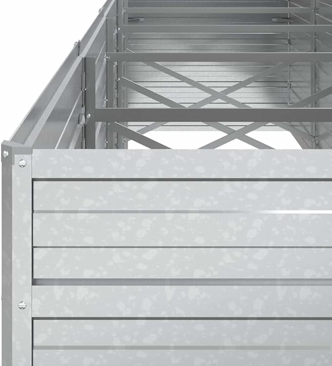 Garden Raised Bed Silver Galvanized Steel 157.5 x 31.5 x 30.3 in Gardening Pots &amp Planters 316900