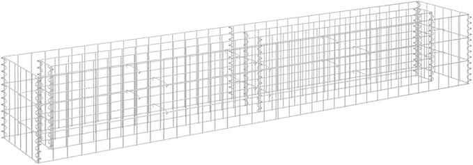 Gabion Planter Raised Bed Outdoor Garden Galvanized Steel Wire Mesh Grid Stone Wall Flower Raised Bed for Vegetables Flowers Plants 70.9 x 11.8 x 11.8