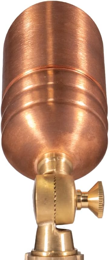 VOLT Fat Boy 12V Outdoor Mini Spotlight (Copper) with 5W 2700K Warm White 400 Lumen MR16 LED Bulb for Low Voltage Landscape Lighting of Yard Lawn Garden Patio Trees &amp House