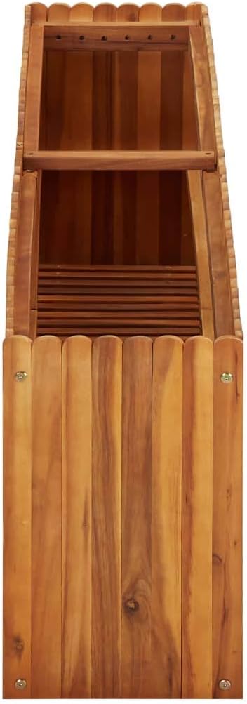 Solid Acacia Wood Garden Raised Bed Planter Box for Vegetables Grass Lawn Yard 59.1x11.8x19.7-385