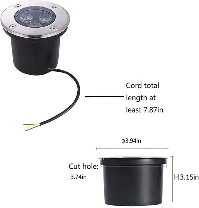 4PCS Underground Light LED 85-265V Landscape Lights IP67 Waterproof Path Light Underground Light LED Landscape In-ground Well Lights Decorative Spotlight Buried Lights