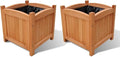 Solid Wood Raised Garden Bed Set of 2 Natural Brown Pine Wood Planter Box Perfect for Patio Garden Balcony Cage &amp Landscape - 11.8 x 11.8 in