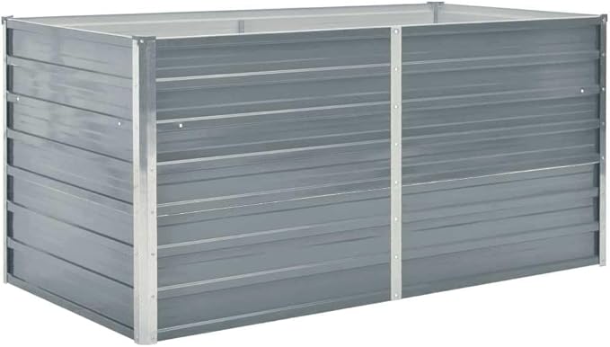 SKM Raised Garden Bed Grey Galvanized Steel 63x31.5x30.3 in DurableGrey (Weight 19.84KG)