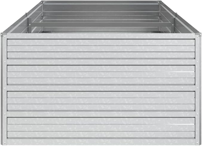 Garden Raised Bed Silver Galvanized Steel 63 Large Rectangular Outdoor Planter for Vegetables Herbs Flowers Durable Garden Beds