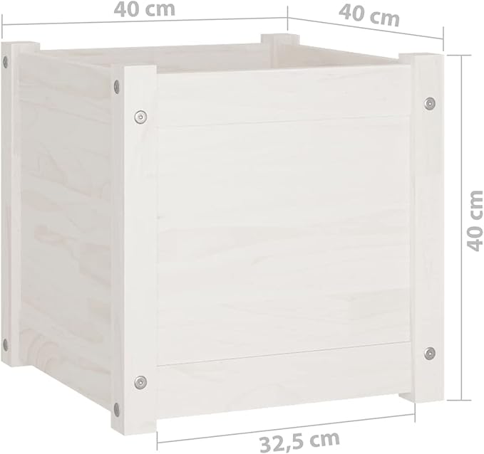 Raised Bed Wood Raised Beds for Garden Wooden Raised Bed Planter Raised Bed Wood White Herb Bed Wood Flower Box Flower Box Flower Tub Garden Planter 40 x 40 x 40 cm