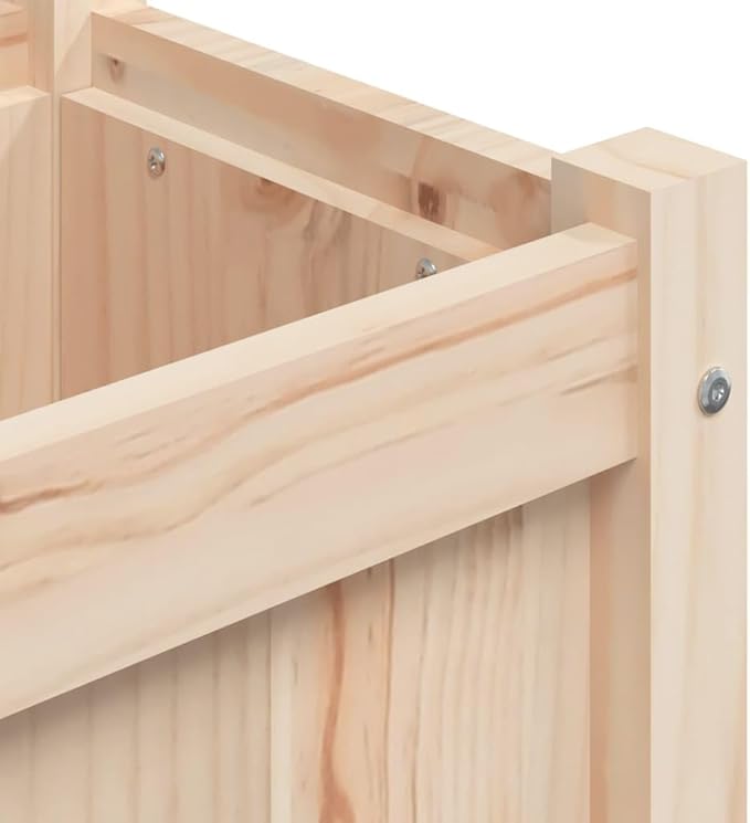Solid Wood Pine Planter Box for Outdoor Vegetable Flower Herb and Plant Gardening Large Metal Raised Garden Beds - 70.9 x 12.2 x 12.2
