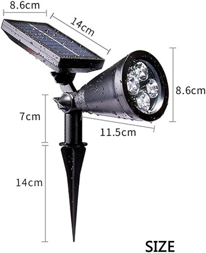 Solar Outdoor Night Light No Wires Spotlight 4-LED Courtyard Garden Landscape Lighting Lawn Ground Plug-in Light