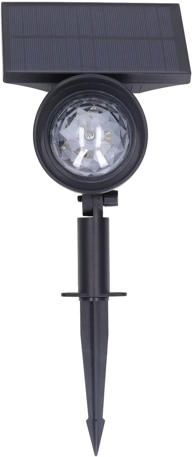 Solar Spot Light 2 in 1 Waterproof Outdoor RGB Landscape Lighting Garden Decor with Rotating Projection - Energy Saving Solar Panel Automatic Light Control for Yard and Festiva