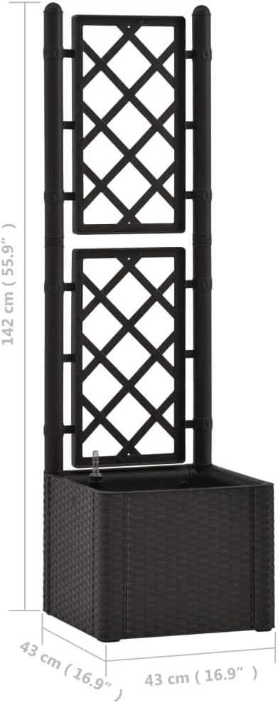 Garden Raised Bed PlanterGarden BedGalvanized Raised Garden BedPlanter Raised bedsGalvanized Planterwith Trellis and Self Watering System Anthracite