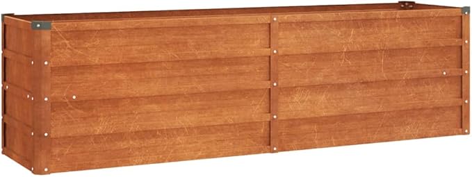 Corten Steel Garden Raised Bed Metal Planter Garden Boxes Outdoor Steel Planter Box for Vegetables Flowers Herbs Rusty 63x15.7x17.7 Corten Steel-226