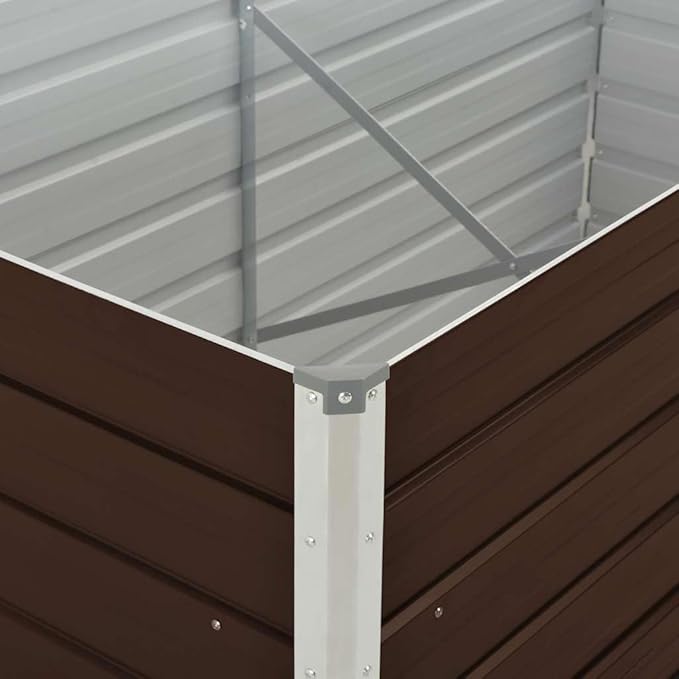YAFF Large Galvanized Steel Raised Garden Bed for Outdoor Spaces Sturdy and Durable 63x31.5x30.3 in Easy Assembly Ideal for Patios Balconies and Gardens