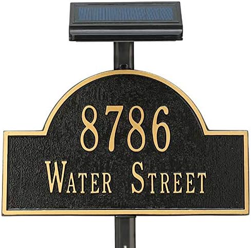 BestNest Whitehall Solar Light for Lawn Markers – Black Aluminum Post-Mounted Solar Lamp with Square LED Head &amp 2 NiMH AA Batteries for Outdoor Yard Signs