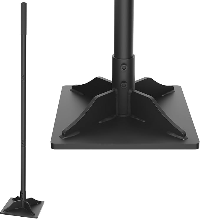 Steel Tamper Tool 49 inch Hand Tamper with Heavy Duty 8x8 Metal Tamper Head Long Handle Garden Tamper Tool for Dirt Landscaping Soil Ground Sand Black