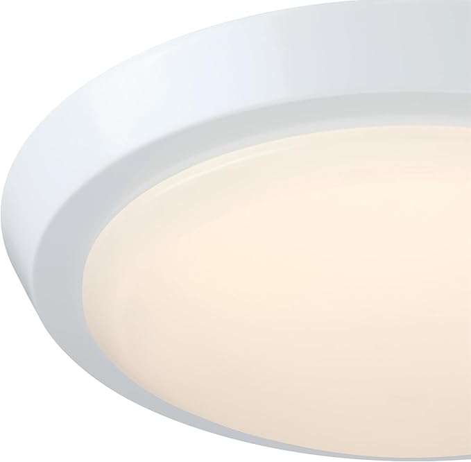 Westinghouse Lighting 6136900 Morrell Transitional One-Light 11 Inch 23 Watt LED Indoor Flush Mount Fixture with Color Temperature Selection White Finish Frosted Acrylic Shade