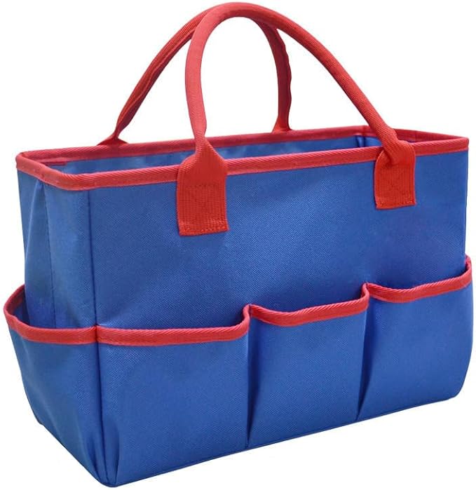 Garden Tool Kit 5 Side Pockets Garden Tote 600D Oxford Cloth Garden Tool Storage Bag Gardening Tool Kit Holder (Tools Not Included)