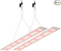 2Pcs 200W LED Plant Grow Light 100-277V Indoor Seedling Planting Panel Lamp UV/IR Succulent Cultivate Lamps Potted Fruit Flower Vegetable Cactus Moss Fill Lighting 110V US Plug with Hook Hanging