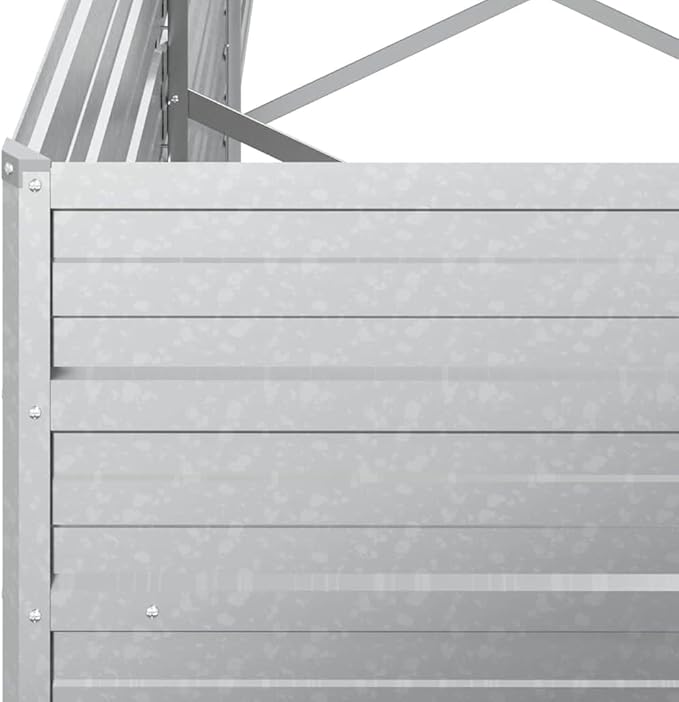 Silver Galvanized Steel Raised Garden Bed 94.5x15.7x30.3 Inch Rectangular Planter Box for Outdoor Vegetables Herbs Flowers Durable Metal Garden Bed