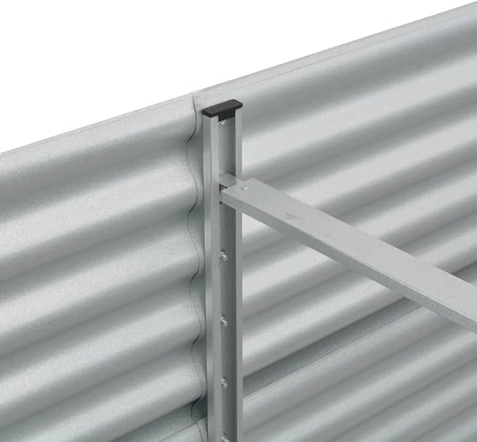 Garden Raised Bed 94.4x31.4x31.8 Galvanized Steel Silver