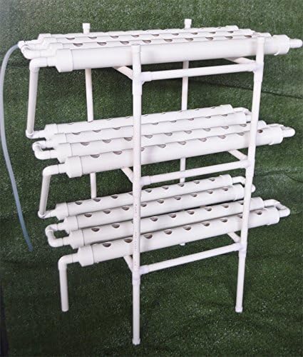 Hydroponic Grow Kit Hydroponics Growing System 108 Sites 12 Food-Grade PVC-U Pipes 3-Layers 4-Row Indoor Planting Kit with 110V Water Pump Timer for Growing Vegetables Flowers Plants