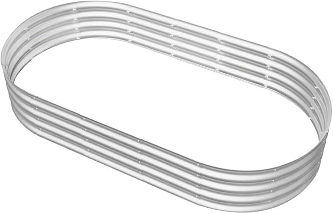 6x3x1ft Heavy Duty Metal Raised Garde Bed Kit Oval Large Metal Planter Boxes for Vegetables/Herbs/Flowers Galvanized Planter Raised Garden Beds for Outdoor with Reinforced Edges (1Pcs 6x3x1ft)