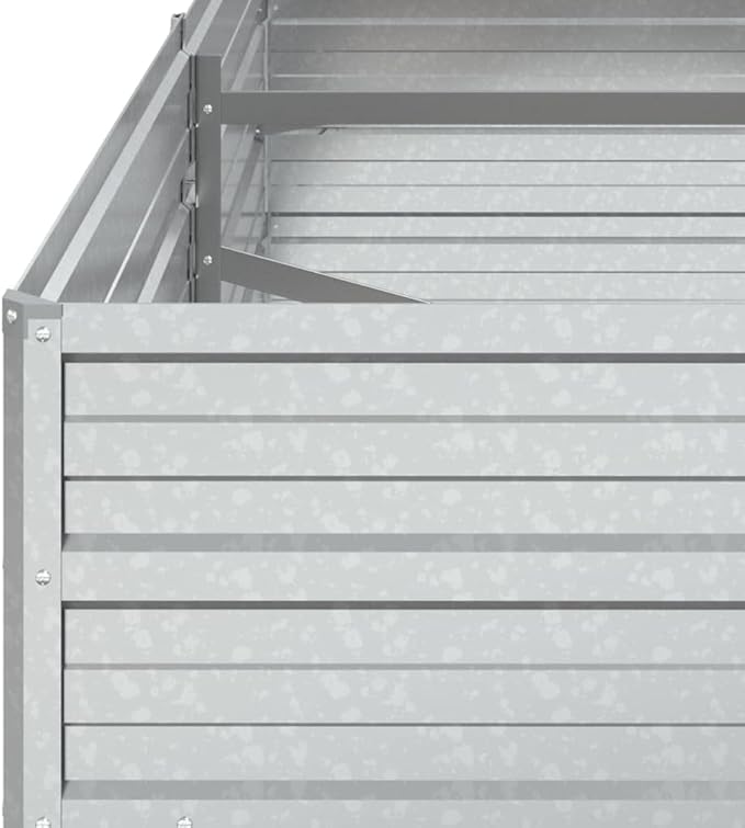 Garden Raised BedOutdoor Planting BoxesHerb Garden Planter OutdoorPlant Box Patio Plantersfor FlowerHerbBackyardPatioBalcony63x31.5x17.7 Galvanized Steel Silver