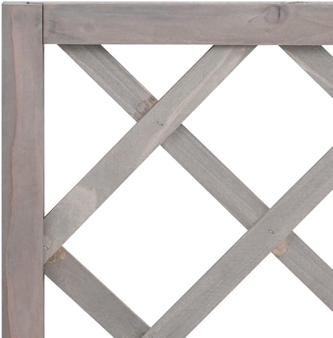 Decorative Garden Raised Bed Vegetable Planting pots Garden Trellis Planter Gray 27.6x11.8x53.1 Solid Firwood for Growing Outdoor Plants Vegetables