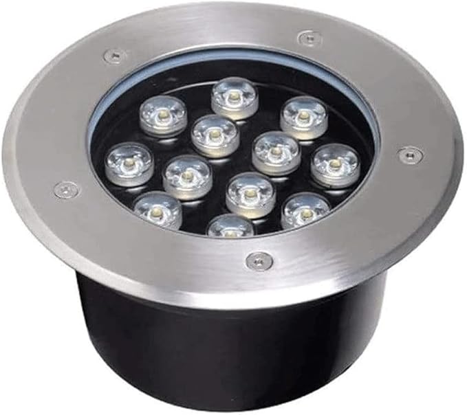 12W Outdoor Garden Landscape Lighting Stainless Steel Landscape Spotlights Pathway Illumination for Yard Lawn Walkway Driveway/Warm Light