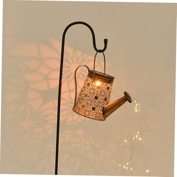 Happyyami Solar Lawn Light Watering Can Solar Garden Decor Rainproof Landscape Lighting