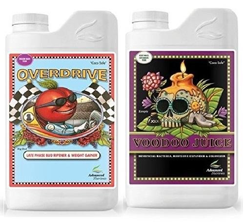 Advanced Nutrients Voodoo Juice and Overdrive 4 Liter Bundle with Conversion Chart and 3ml Pipette