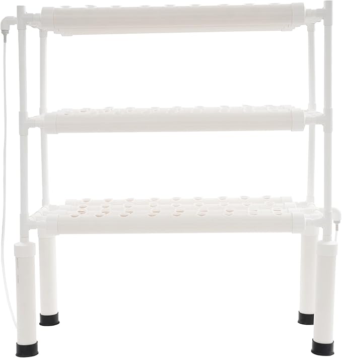 Hydroponic Growing System 108 Plant Sites 3 Tier Soilless Cultivation Rack with Automatic Timer for Indoor and Outdoor Cultivation of Leafy Vegetables