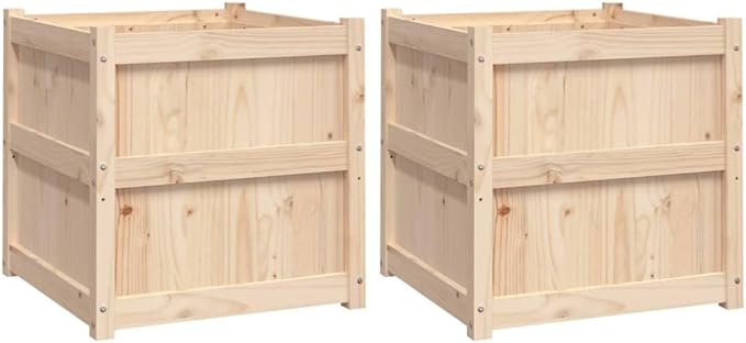 2 pcs Wooden Raised Garden Bed Garden Planter Box Outdoor Wood Raised Garden Bed for Planting Plants Vegetables Solid Wood Pine-328