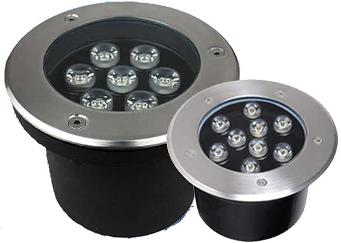 Round Landscape Lights - Outdoor Buried Lights IP67 Waterproof Recessed LED Spotlights 12V Ground Floodlights for Pathway Patio Garden Lawn Light(RGB12W)