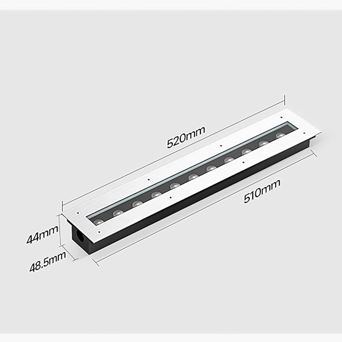 Recessed Outdoor Spotlights - LED Ground Lights Outdoor Long Strip Underground Lights 220V AC IP67 Waterproof LED Recessed Garden Spotlight for Landscape Lighting(Warm White18W-520MM)