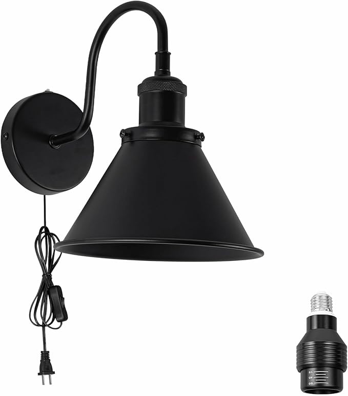 Hook Type Wall Mounted Plant Light for Indoor Growing Full Spectrum 4500K 10W Adjusted Angle &amp Light Beam Range 15°-60° Black Wall Lamps for Plants Flowers
