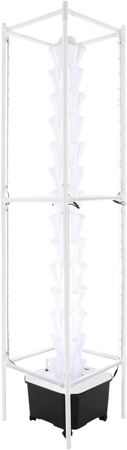 Hydroponic Growing Tower System Kit 70-Plant Vertical Hydroponics Garden Tower with LED Grow Light for Outdoor Indoor Herbs Fruits Vegetables Smart Garden Planter Kit