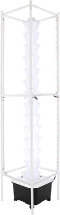 Hydroponic Grow Tower with LED Lights 70 Holes Indoor Vertical Garden System for Herbs Vegetables 14-Tier Hydroponics Growing System with Timer &amp Wheels Soil-Free Planter for Home/Office (White