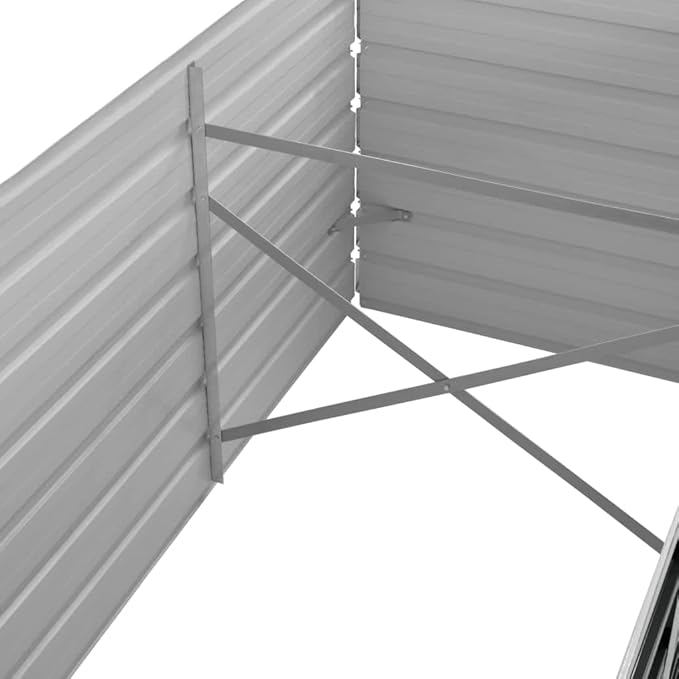 vidaXL Garden Raised Bed Galvanised Steel Rectangular Garden Planter for Flowers and Planters Bottomless Raised Flower Bed Weather-Resistant Anthracite 126x31.5x17.7