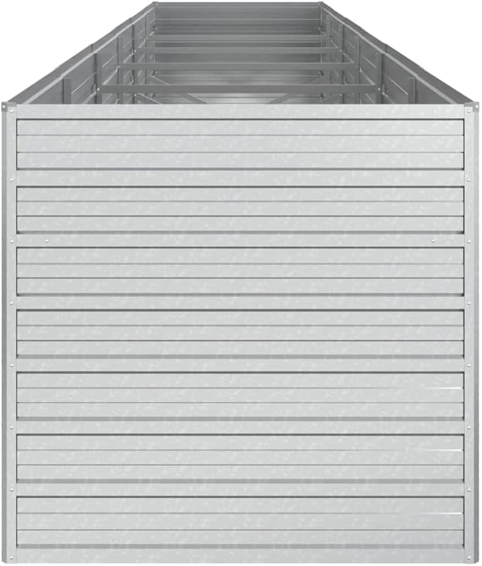 Garden Raised Bed Planter Boxes Garden beds Outdoor Raised Flower Bed Horse Trough planters Suitable for Nursery Corridor Orchard Courtyard 189x31.5x30.3 Galvanized Steel Silver