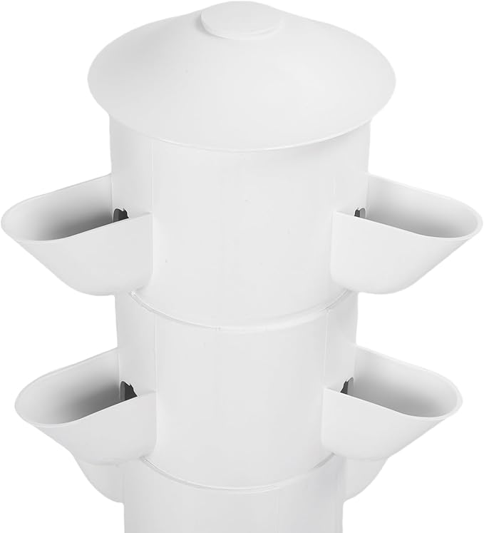 Vertical Hydroponic Tower 15 Holes 10L Saving Vegetables at Home for Students Kids Plant Growers for Balconies (US Plug)