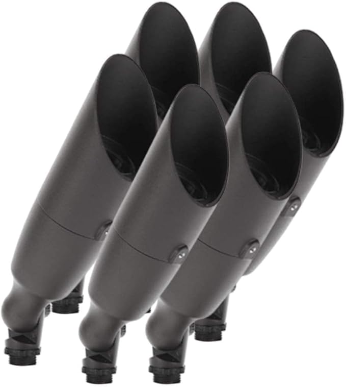 6 Pack Bronze Cast Aluminum Directional Lighting – Spotlight Directional Landscape Light Increase Home Security 12V AC/DC with Bronze Finish Light with ABS Ground Stake -1/2