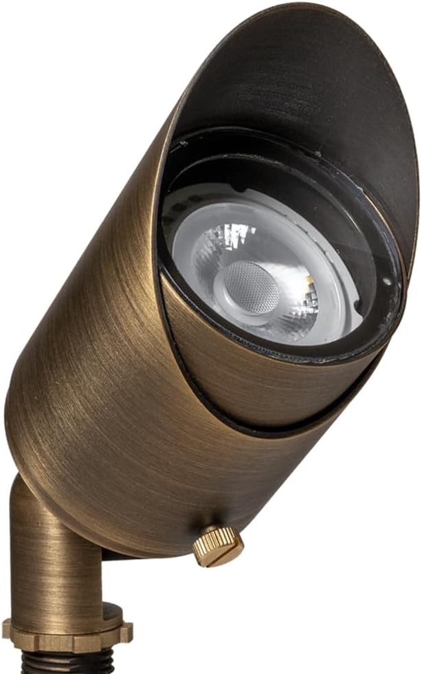 VOLT Top Dog 12V Cast Brass Outdoor Spotlight (Bronze) for Low Voltage Landscape Lighting of Yard Lawn Garden Patio Trees &amp House