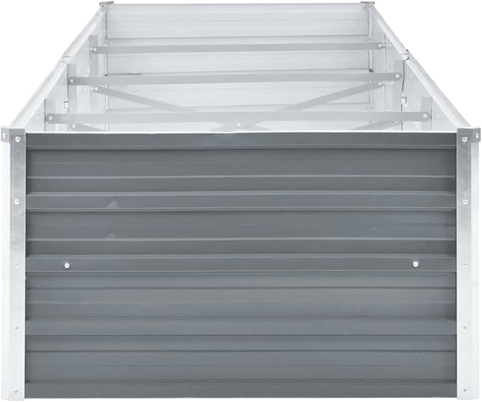 Garden Raised Bed Galvanized Steel 126 x 31.5 x 17.7 Gray SH141741A