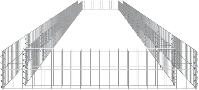 Gabion Raised Bed Silver Galvanized Steel Extra Long Durable Planter for Outdoor Plants Garden Bed 39.4 x 39.4 x 7.9 Inches