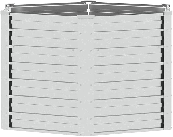Garden Raised Bed Silver Galvanized Steel Large 50.8x50.8x30.3 Inch Durable Outdoor Planter for Vegetables Herbs Flowers