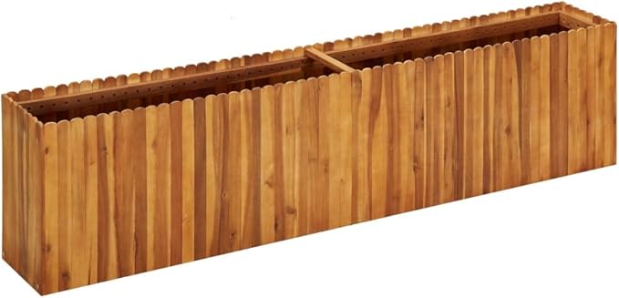 Raised Garden Bed 78.7 x 11.8 x 19.6 Solid Acacia Wood Outdoor Elevated Planter for Flower Beds Vegetable Boxes Raised Bed Garden Durable and Weatherproof for Outdoor Use