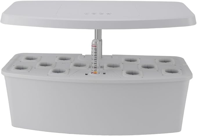 Hydroponics Growing System Indoor Garden 12 Pods System Garden Kit LED Grow Light Height Adjustable Hydroponic Planter Plant Germination Kit Gardening Gifts for Women (White)