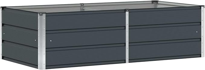 Steel Raised Garden Bed for Gardening Metal Planter Box for Vegetables Fruits Flowers 62.99 x 31.50 x 17.72 in Anthracite-642